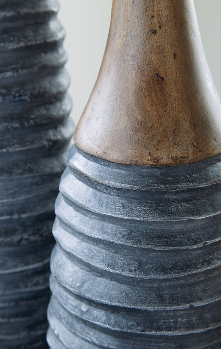 Blayze - Vase Set (Set of 2) - Antique Gray / Brown – Vases & Jars by Signature Design by Ashley® at Furniture Wholesale Plus , Nashville furniture store