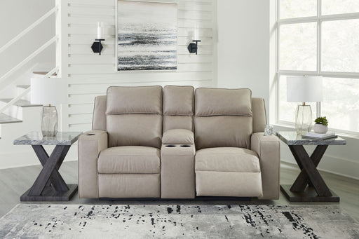 Lavenhorne - Dbl Rec Loveseat W/Console - Pebble – Reclining Loveseats by Signature Design by Ashley® at Furniture Wholesale Plus , Nashville furniture store