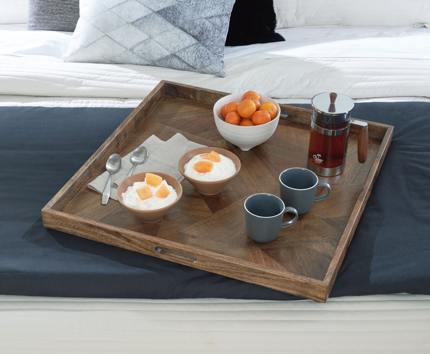 Heddford - Tray - Brown – Trays by Signature Design by Ashley® at Furniture Wholesale Plus , Nashville furniture store