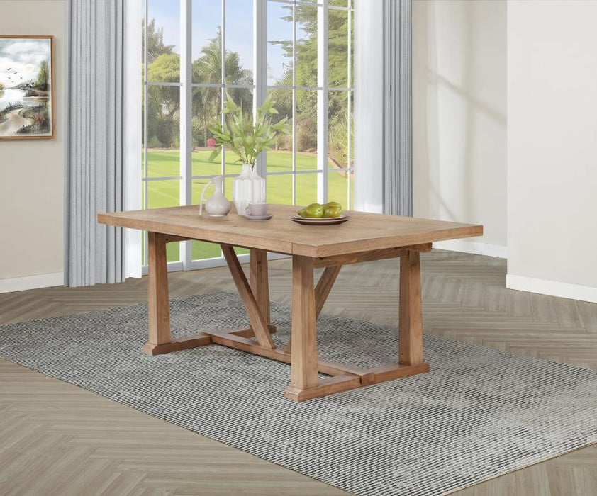 Middleton - 106" Extension Leaf Dining Table - Natural Brown – Dining Tables with Extensions by Coaster Fine Furniture at Furniture Wholesale Plus , Nashville furniture store