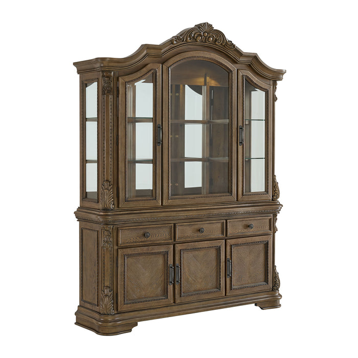 Madison Park - Server & Hutch With Led - Walnut – Display Cabinets by Elements International at Furniture Wholesale Plus , Nashville furniture store