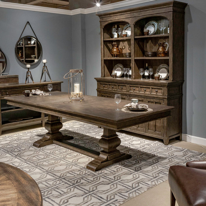 Paradise Valley - Trestle Table - Saddle Brown – Dining Tables by Liberty Furniture at Furniture Wholesale Plus , Nashville furniture store