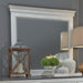 Allyson Park - Crown Mirror - Wirebrushed White / Charcoal – Mirrors by Liberty Furniture at Furniture Wholesale Plus , Nashville furniture store