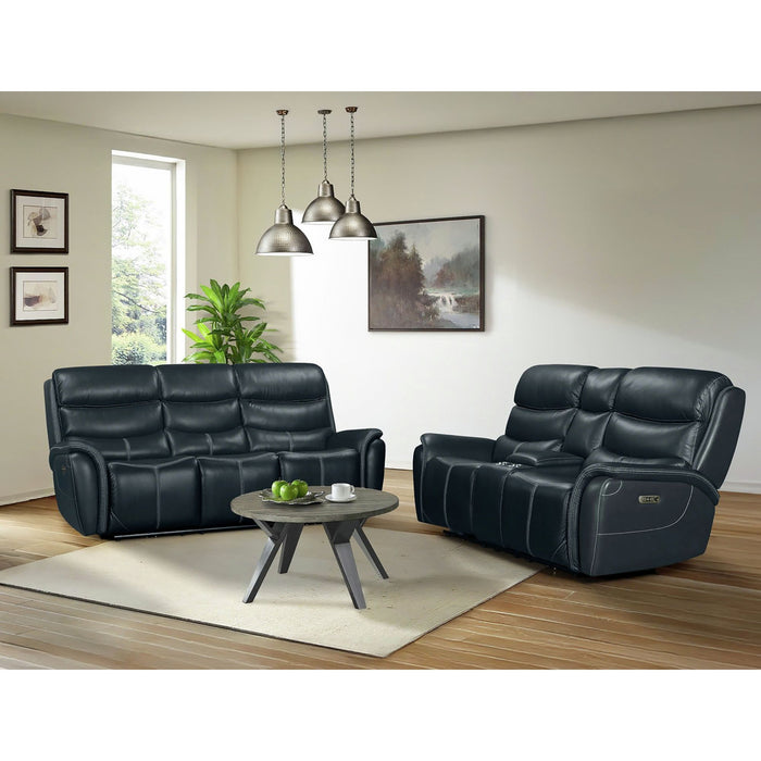 Aruba - 2 Piece Living Room Set (Sofa & Loveseat) - Pebble Navy – Reclining Sofas & Loveseats by Elements International at Furniture Wholesale Plus , Nashville furniture store