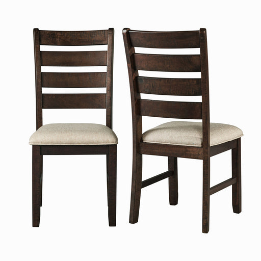 Jax - Ladder Back Side Chair (Set of 2) - Smokey Walnut – Chair Sets by Elements International at Furniture Wholesale Plus , Nashville furniture store