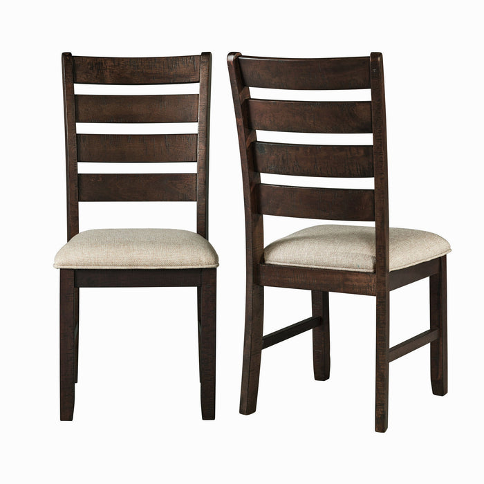 Jax - Ladder Back Side Chair (Set of 2) - Smokey Walnut – Chair Sets by Elements International at Furniture Wholesale Plus , Nashville furniture store