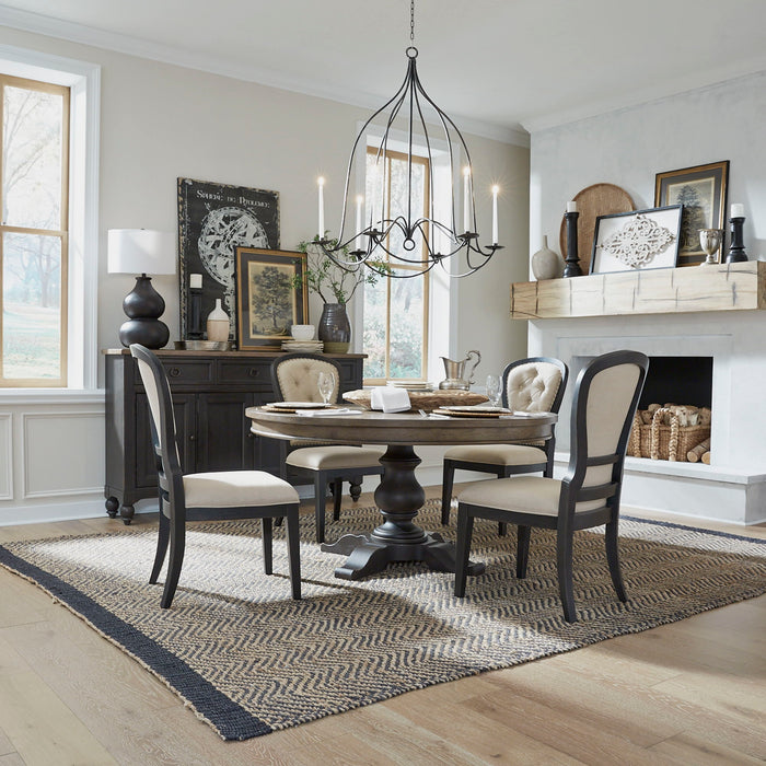 Americana Farmhouse - Upholstered Tufted Back Side Chair – Side Chairs by Liberty Furniture at Furniture Wholesale Plus , Nashville furniture store