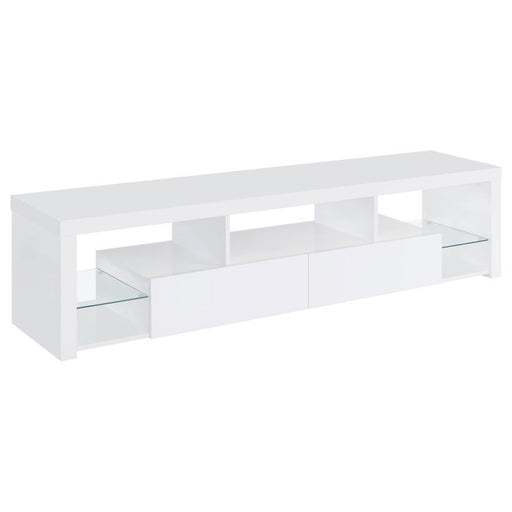 Jude - 2-Drawer Engineered Wood TV Stand - High Gloss White - Premium TV Stands from Coaster Fine Furniture - Just $379! Shop now at Furniture Wholesale Plus  We are the best furniture store in Nashville, Hendersonville, Goodlettsville, Madison, Antioch, Mount Juliet, Lebanon, Gallatin, Springfield, Murfreesboro, Franklin, Brentwood