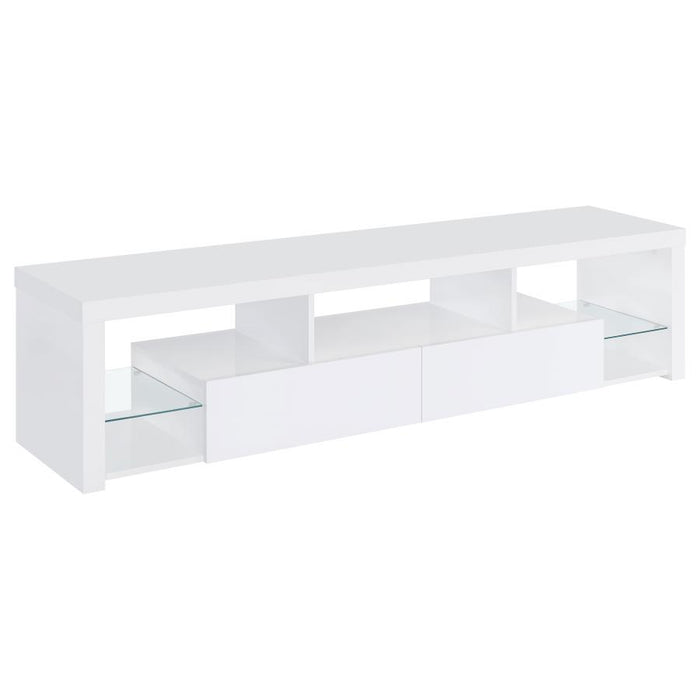 Jude - 2-Drawer Engineered Wood TV Stand - High Gloss White – TV Stands by Coaster Fine Furniture at Furniture Wholesale Plus , Nashville furniture store