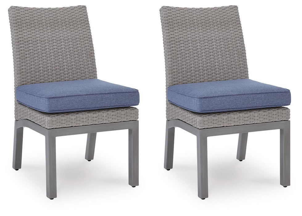 Half Moon Beach - Side Chair With Cushion (Set of 2) - Blue / Gray – Chair Sets by Signature Design by Ashley® at Furniture Wholesale Plus , Nashville furniture store
