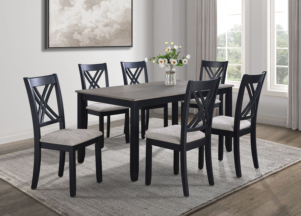 Eloise - 7 Piece Dinette Set - Charcoal / Gray – 7 Piece Dining Room Sets by Crown Mark at Furniture Wholesale Plus , Nashville furniture store