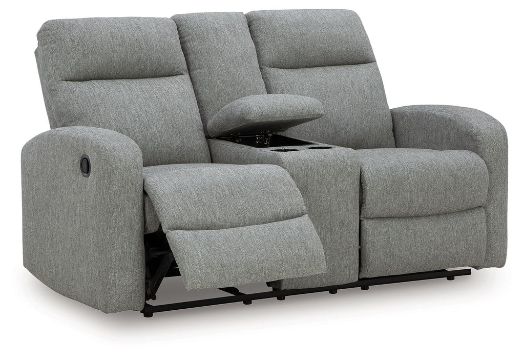 Gauntlet - Double Recline Loveseat With Console - Sterling – Reclining Loveseats by Signature Design by Ashley® at Furniture Wholesale Plus , Nashville furniture store