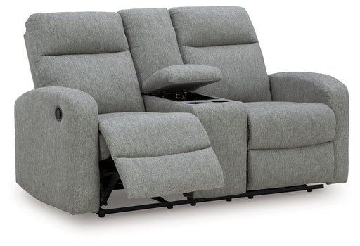 Gauntlet - Double Recline Loveseat With Console - Sterling – Reclining Loveseats by Signature Design by Ashley® at Furniture Wholesale Plus , Nashville furniture store