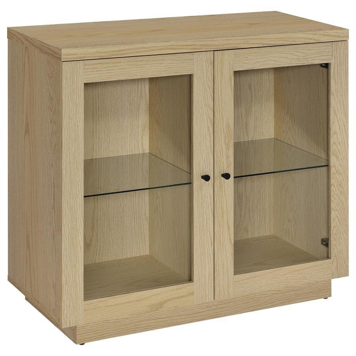 Tilbury - 2-Door Glass Front Accent Display Cabinet - Light Oak – Display Cabinets by Coaster Fine Furniture at Furniture Wholesale Plus , Nashville furniture store