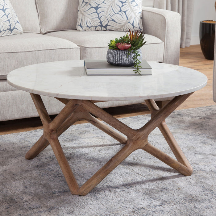 Wyman - Marble Top Table – Coffee Tables by Steve Silver Furniture at Furniture Wholesale Plus , Nashville furniture store