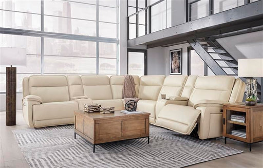 Double Deal - 7-Piece Power Reclining Sectional With 2 Consoles - Almond – Reclining Sectionals by Signature Design by Ashley® at Furniture Wholesale Plus , Nashville furniture store