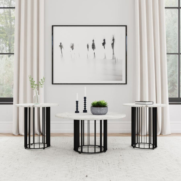 Haven - Round Marble Coffee Table Set – Table Sets by Coaster Fine Furniture at Furniture Wholesale Plus , Nashville furniture store