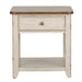Farmhouse Reimagined - End Table With Basket - Antique White / Chestnut Tops – End Tables by Liberty Furniture at Furniture Wholesale Plus , Nashville furniture store