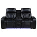 Zuma - Faux Leather Dual Power Reclining LED Loveseat - Black – Reclining Loveseats by Coaster Fine Furniture at Furniture Wholesale Plus , Nashville furniture store