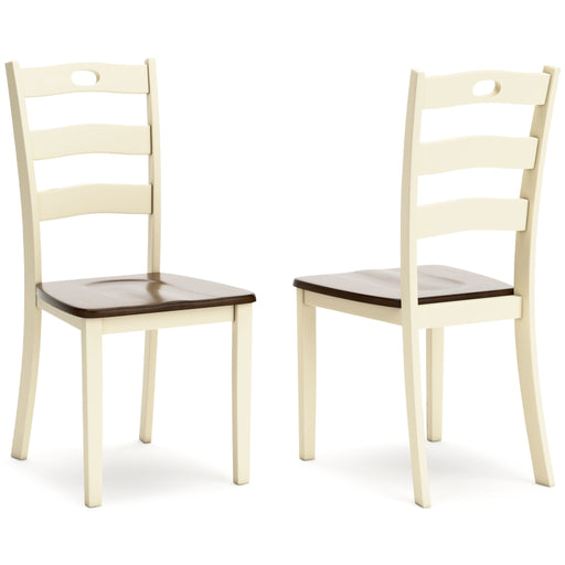 Woodanville - Dining Room Side Chair (Set of 2) - Cream / Brown – Chair Sets by Signature Design by Ashley® at Furniture Wholesale Plus , Nashville furniture store
