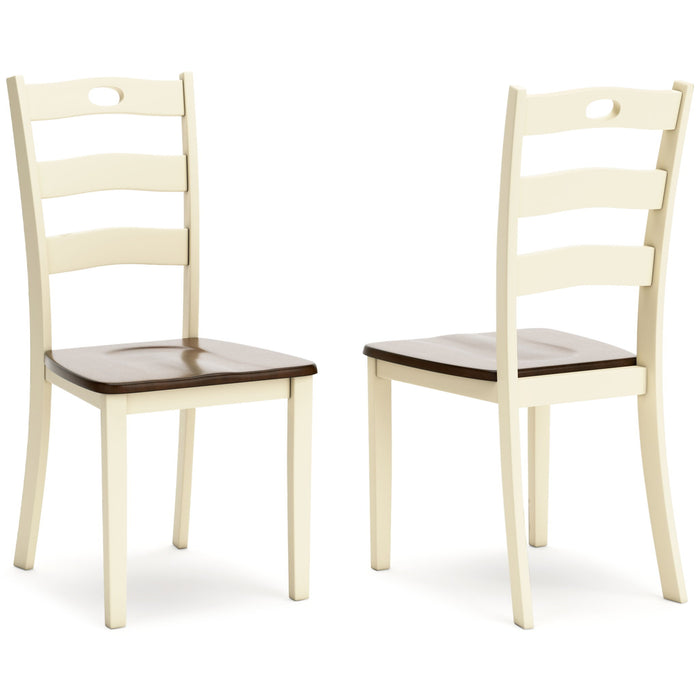 Woodanville - Dining Room Side Chair (Set of 2) - Cream / Brown – Chair Sets by Signature Design by Ashley® at Furniture Wholesale Plus , Nashville furniture store