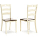 Woodanville - Dining Room Side Chair (Set of 2) - Cream / Brown – Chair Sets by Signature Design by Ashley® at Furniture Wholesale Plus , Nashville furniture store