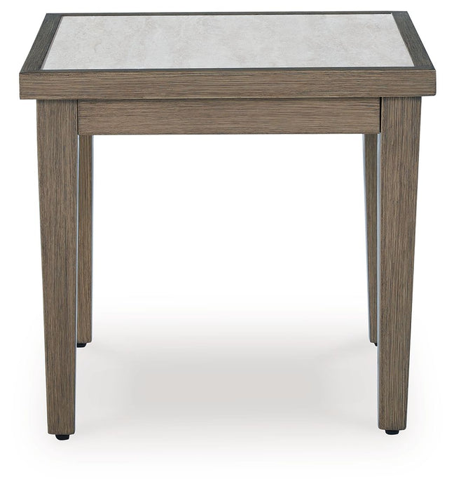 Rainier Ranch - Brown / Beige - Square End Table - Premium End Tables from Signature Design by Ashley® - Just $368! Shop now at Furniture Wholesale Plus  We are the best furniture store in Nashville, Hendersonville, Goodlettsville, Madison, Antioch, Mount Juliet, Lebanon, Gallatin, Springfield, Murfreesboro, Franklin, Brentwood