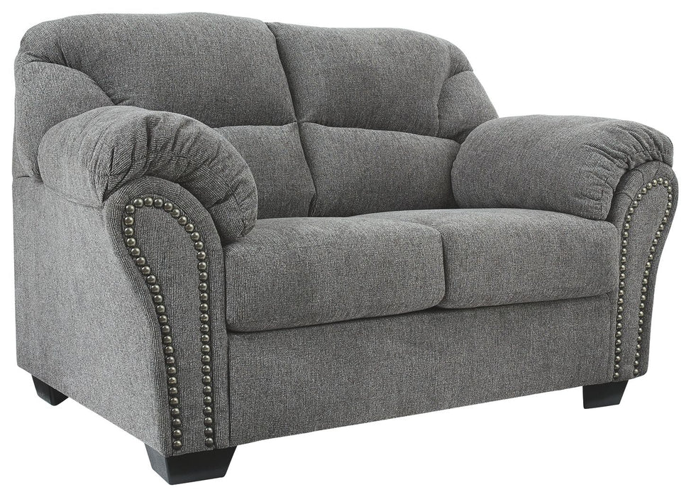 Allmaxx - Loveseat - Pewter – Stationary Loveseats by Benchcraft® at Furniture Wholesale Plus , Nashville furniture store