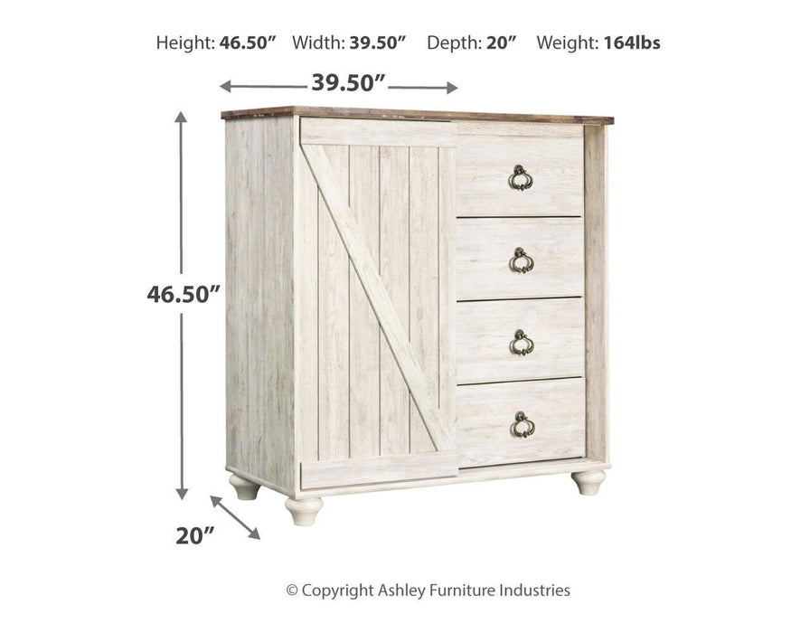 Willowton - Dressing Chest - Whitewash – Accent Chests by Signature Design by Ashley® at Furniture Wholesale Plus , Nashville furniture store