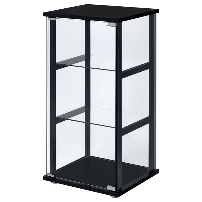 Cyclamen - 3-Shelf Clear Glass Curio Display Cabinet - Black - Premium Curio Cabinets from CoasterEveryday - Just $159! Shop now at Furniture Wholesale Plus  We are the best furniture store in Nashville, Hendersonville, Goodlettsville, Madison, Antioch, Mount Juliet, Lebanon, Gallatin, Springfield, Murfreesboro, Franklin, Brentwood