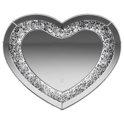 Aiko - Heart Shaped LED Light Wall Mirror - Silver - Premium Wall Mirrors from CoasterEssence - Just $349! Shop now at Furniture Wholesale Plus  We are the best furniture store in Nashville, Hendersonville, Goodlettsville, Madison, Antioch, Mount Juliet, Lebanon, Gallatin, Springfield, Murfreesboro, Franklin, Brentwood