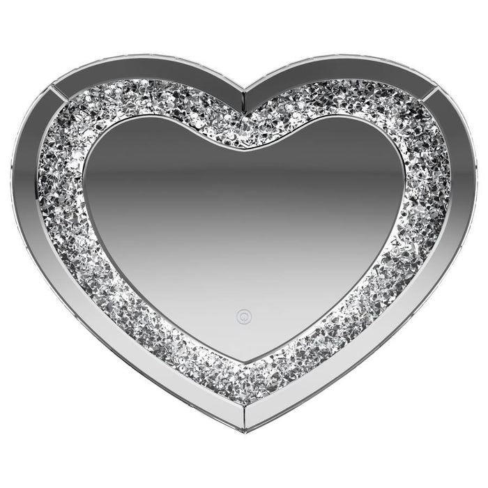 Aiko - Heart Shaped LED Light Wall Mirror - Silver - Premium Wall Mirrors from CoasterEssence - Just $349! Shop now at Furniture Wholesale Plus  We are the best furniture store in Nashville, Hendersonville, Goodlettsville, Madison, Antioch, Mount Juliet, Lebanon, Gallatin, Springfield, Murfreesboro, Franklin, Brentwood