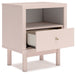 Wistenpine - One Drawer Night Stand - Blush – Nightstands by Signature Design by Ashley® at Furniture Wholesale Plus , Nashville furniture store