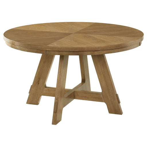Danvers - Round Wood Dining Table - Brown Oak – Dining Tables by Coaster Fine Furniture at Furniture Wholesale Plus , Nashville furniture store