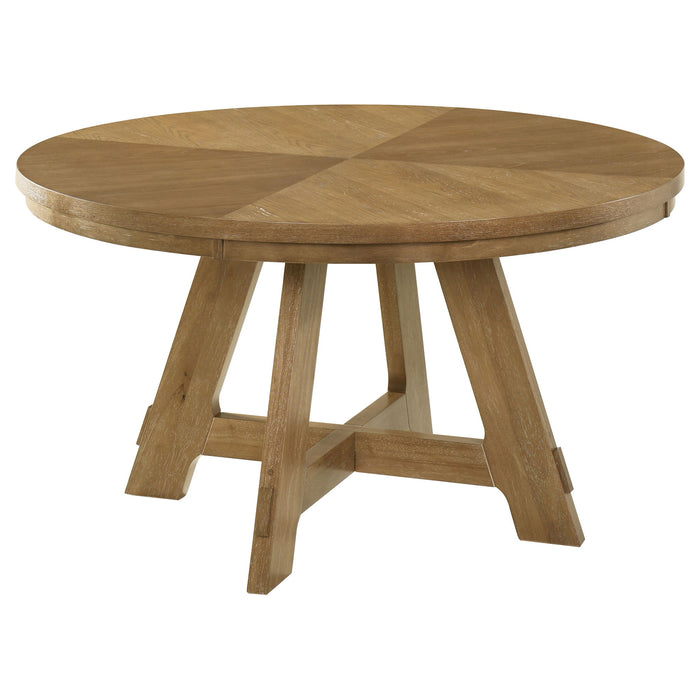 Danvers - Round Wood Dining Table - Brown Oak – Dining Tables by Coaster Fine Furniture at Furniture Wholesale Plus , Nashville furniture store