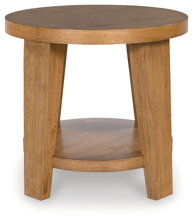 Kristiland - Round End Table - Light Brown – End Tables by Signature Design by Ashley® at Furniture Wholesale Plus , Nashville furniture store