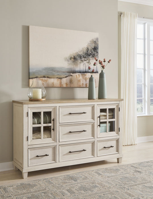 Shaybrock - Dresser - Antique White / Brown – Dressers by Benchcraft® at Furniture Wholesale Plus , Nashville furniture store