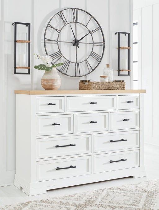 Ashbryn - Dresser - White / Natural – Dressers by Benchcraft® at Furniture Wholesale Plus , Nashville furniture store