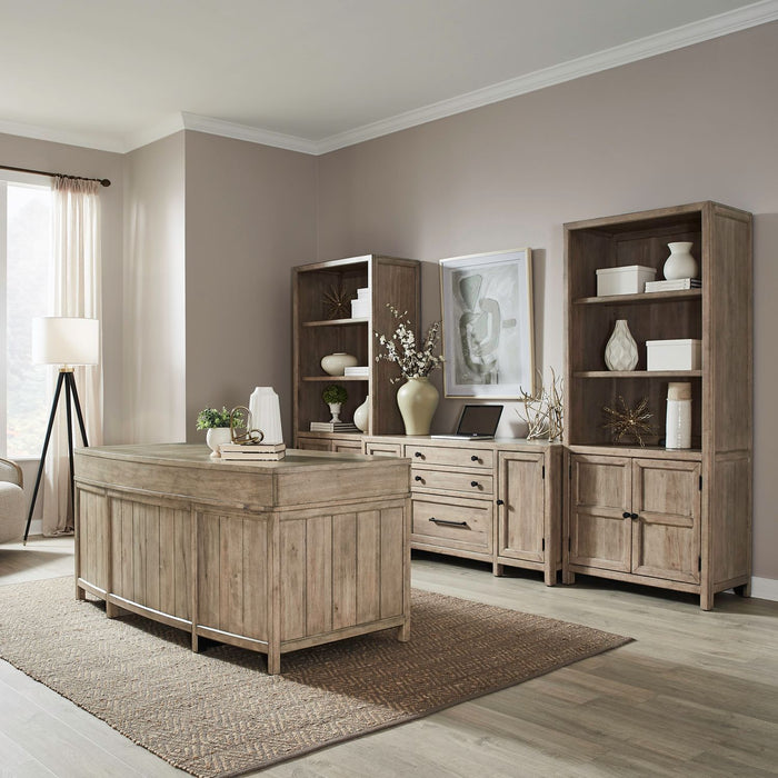 Proximity Place - 5 Piece Jr Executive Set - Barley Buff – 5 Piece Home Office Sets by Liberty Furniture at Furniture Wholesale Plus , Nashville furniture store