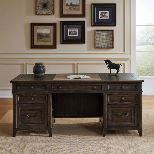 Paradise Valley - Executive Desk - Saddle Brown – Executive Desks by Liberty Furniture at Furniture Wholesale Plus , Nashville furniture store
