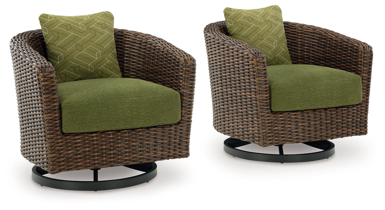 Horizon Hall - Brown / Green - Swivel Lounge With Cushion - Premium Swivel Chairs from Signature Design by Ashley® - Just $608! Shop now at Furniture Wholesale Plus  We are the best furniture store in Nashville, Hendersonville, Goodlettsville, Madison, Antioch, Mount Juliet, Lebanon, Gallatin, Springfield, Murfreesboro, Franklin, Brentwood