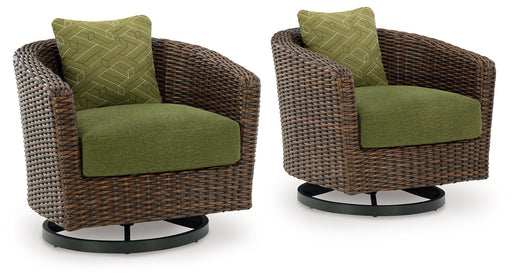 Horizon Hall - Brown / Green - Swivel Lounge With Cushion - Premium Swivel Chairs from Signature Design by Ashley® - Just $608! Shop now at Furniture Wholesale Plus  We are the best furniture store in Nashville, Hendersonville, Goodlettsville, Madison, Antioch, Mount Juliet, Lebanon, Gallatin, Springfield, Murfreesboro, Franklin, Brentwood