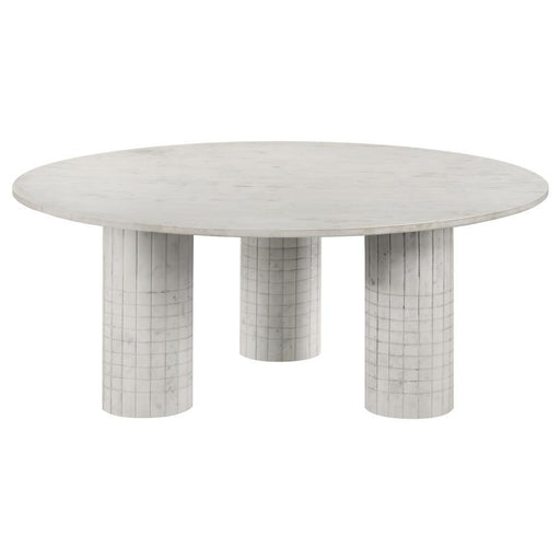 Astoria - Round Genuine Marble Coffee Table - White – Coffee Tables by Coaster Fine Furniture at Furniture Wholesale Plus , Nashville furniture store
