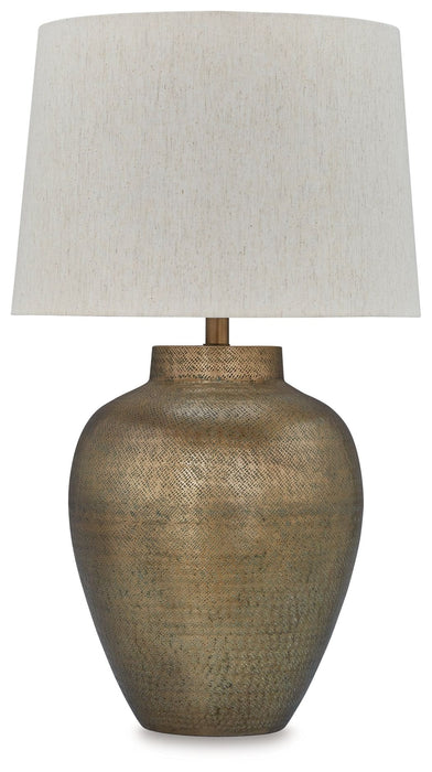 Madney - Metal Table Lamp - Antique Gold Finish – Table Lamps by Signature Design by Ashley® at Furniture Wholesale Plus , Nashville furniture store