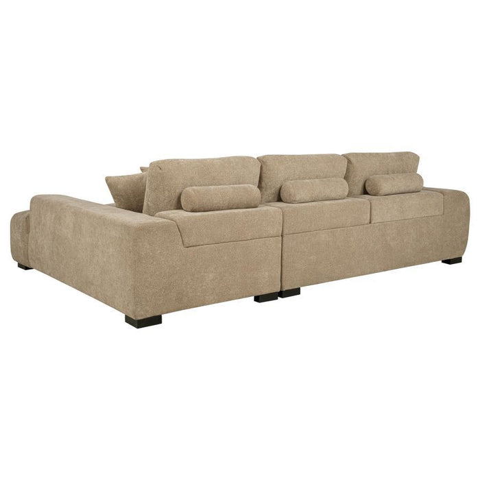 Octavia - Upholstered Sectional Chaise Sofa – Stationary Sectionals by Coaster Fine Furniture at Furniture Wholesale Plus , Nashville furniture store