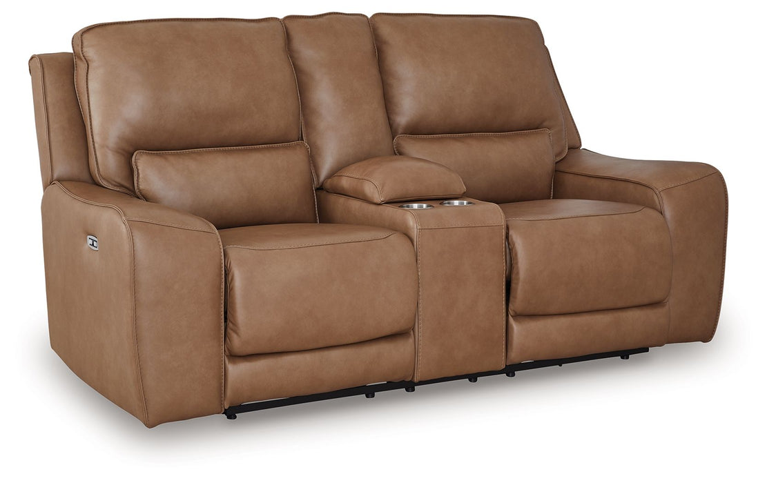 DeepWakes - Power Reclining Loveseat / Console / Adjustable Headrest - Caramel – Reclining Loveseats by Signature Design by Ashley® at Furniture Wholesale Plus , Nashville furniture store