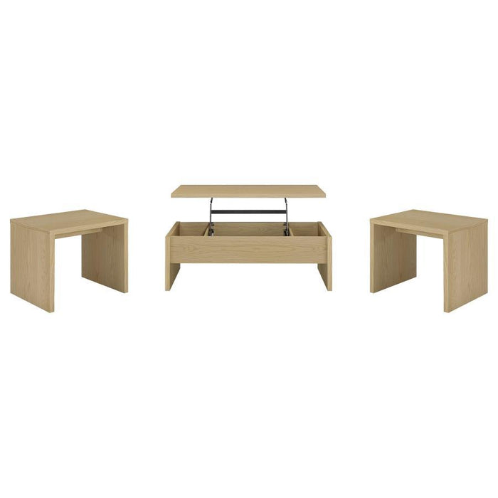 Canoga - Lift Top Cocktail Coffee Table Set - Light Oak – Table Sets by Coaster Fine Furniture at Furniture Wholesale Plus , Nashville furniture store