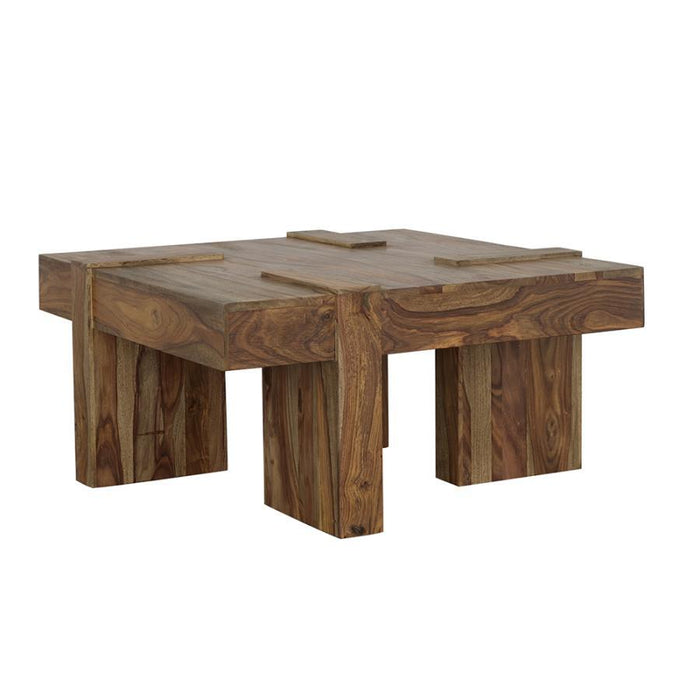 Samira - Square Solid Wood Coffee Table - Natural Sheesham – Coffee Tables by CoasterEssence at Furniture Wholesale Plus , Nashville furniture store