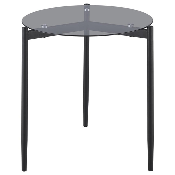 Rosalie - Round Smoked Glass Top Table – End Tables by CoasterEveryday at Furniture Wholesale Plus , Nashville furniture store