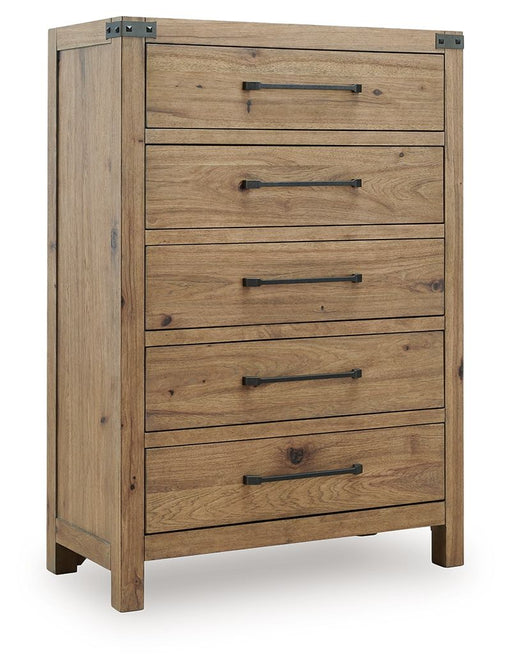 Ridgester - Five Drawer Chest - Light Brown – Accent Chests by Benchcraft® at Furniture Wholesale Plus , Nashville furniture store
